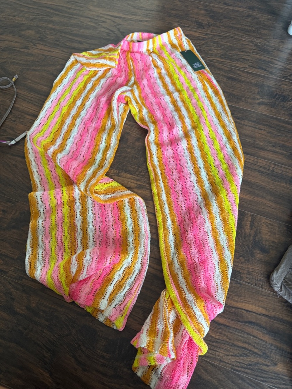 NWT  Wild Fable Crochet Wide-Leg Stripe Pants